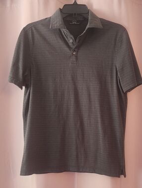 Men's Wearhouse Modern Striped Polo Shirt - Gray Michael Strahan Small